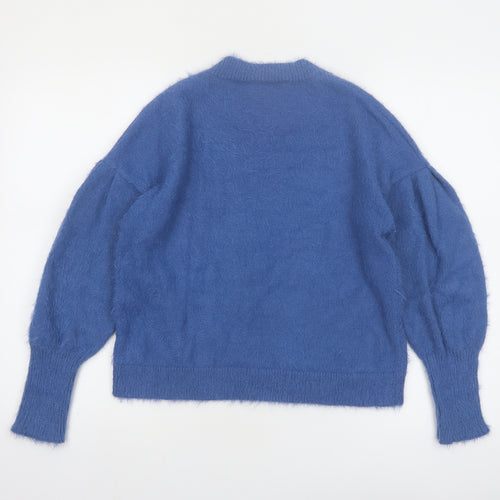 Compañía Fantástica Women's Blue Acrylic Pullover Jumper Size 8