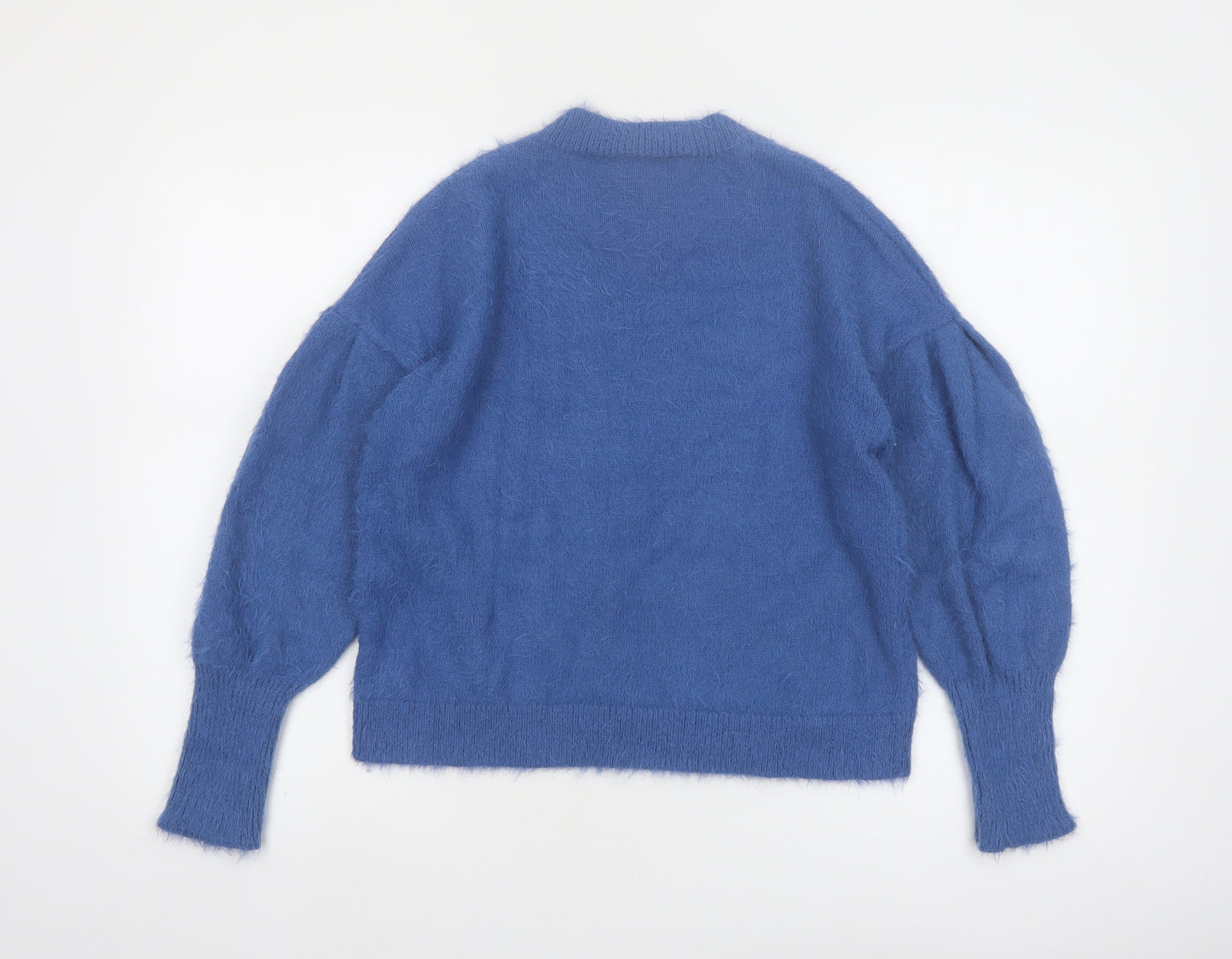 Compañía Fantástica Women's Blue Acrylic Pullover Jumper Size 8