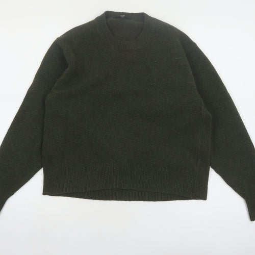 Uniqlo Womens Green XS Crew Neck Wool Blend Pullover Jumper