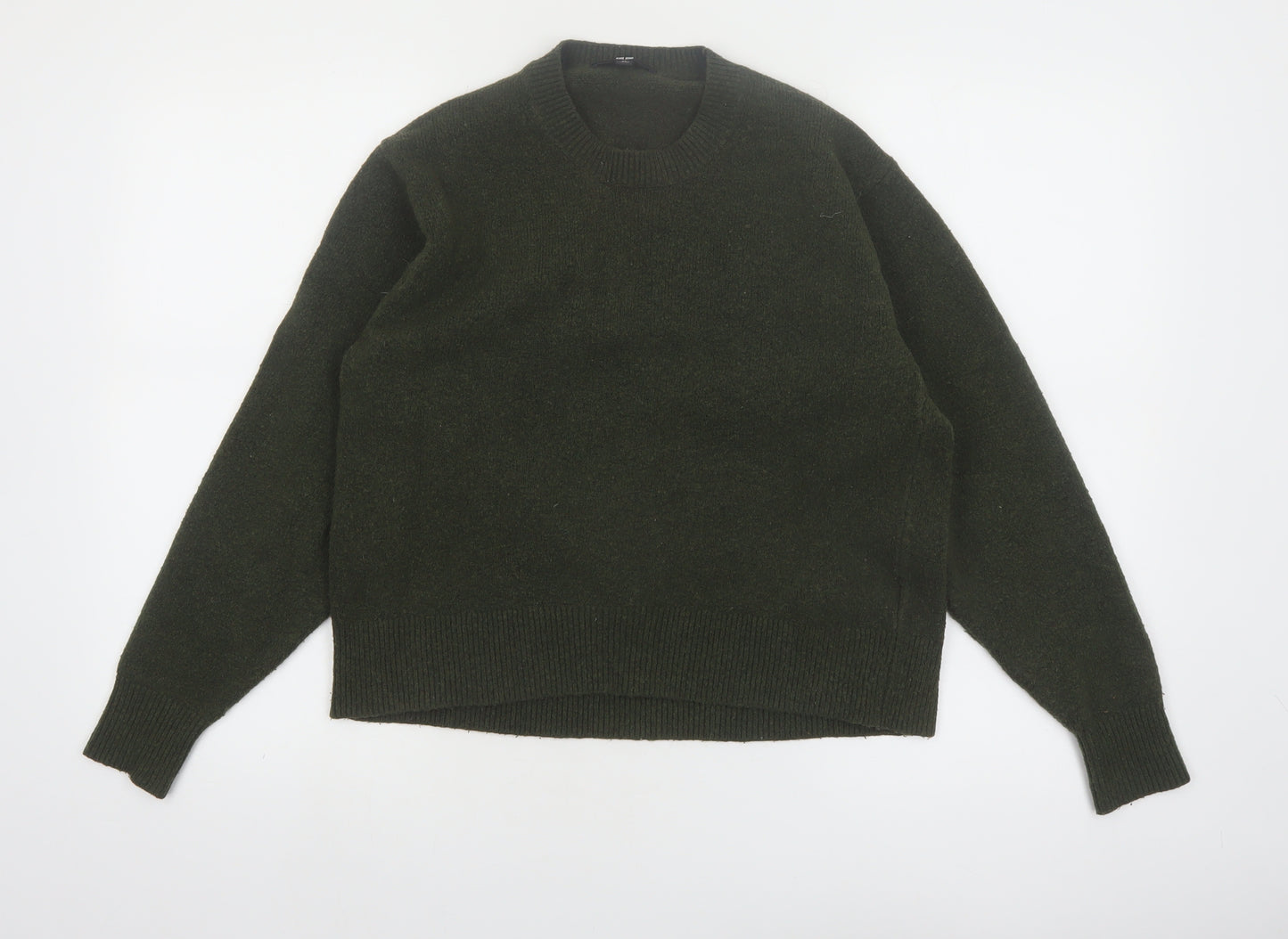 Uniqlo Womens Green XS Crew Neck Wool Blend Pullover Jumper