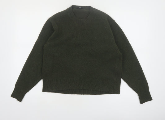 Uniqlo Womens Green XS Crew Neck Wool Blend Pullover Jumper