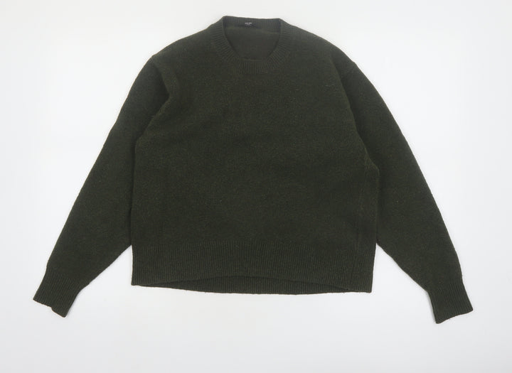 Uniqlo Womens Green XS Crew Neck Wool Blend Pullover Jumper