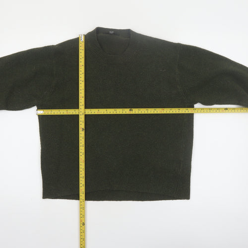 Uniqlo Womens Green XS Crew Neck Wool Blend Pullover Jumper