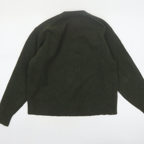Uniqlo Womens Green XS Crew Neck Wool Blend Pullover Jumper