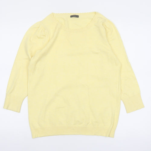 M&Co Women’s Yellow Viscose Knit Scoop Neck Pullover Jumper Size 14