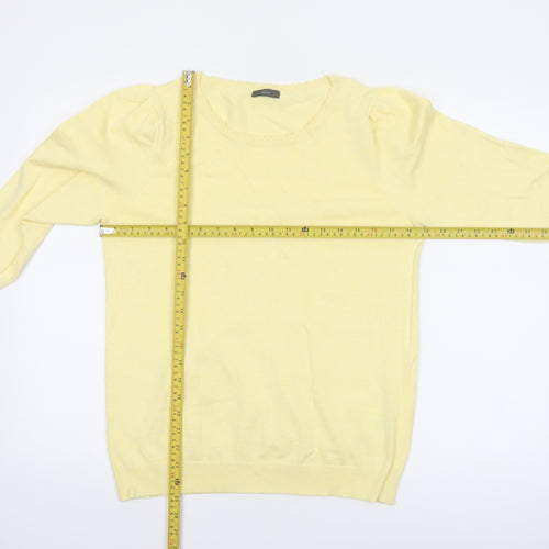 M&Co Women’s Yellow Viscose Knit Scoop Neck Pullover Jumper Size 14