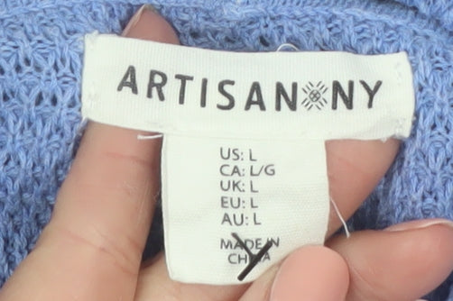 Artisan NY Women's Blue L Cowl Neck Tunic Jumper