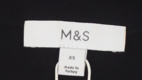 Marks and Spencer Womens Black XS V-Neck Knit Cardigan