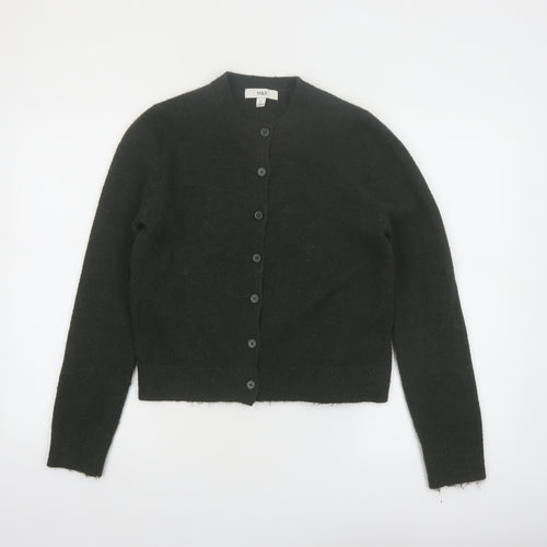 Marks and Spencer Women's Black Cardigan Jumper Small Knit Crew Neck
