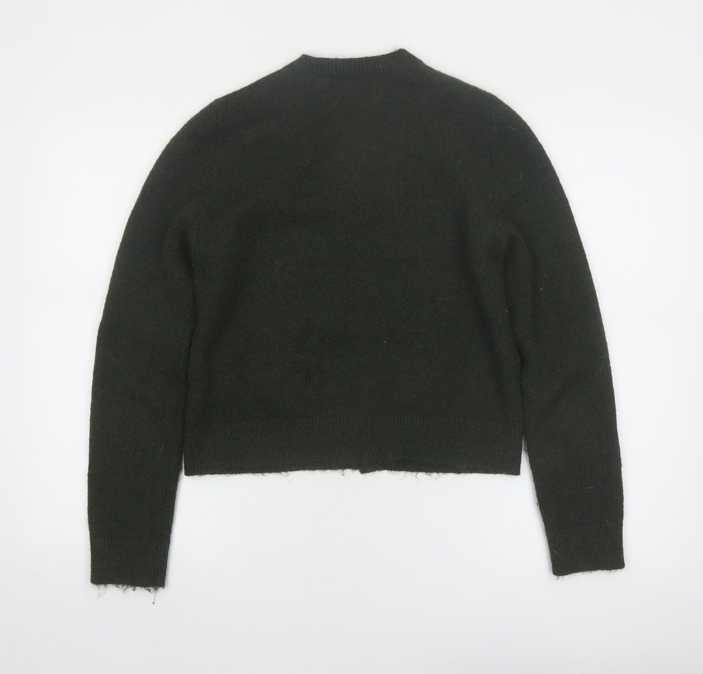 Marks and Spencer Women's Black Cardigan Jumper Small Knit Crew Neck