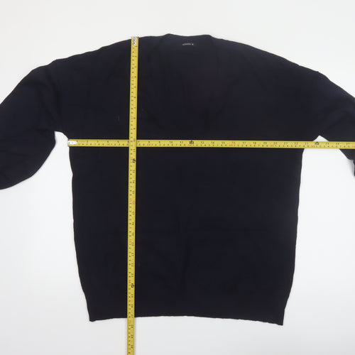 Roman Women Black V-Neck Long Sleeve Pullover Jumper Size 18
