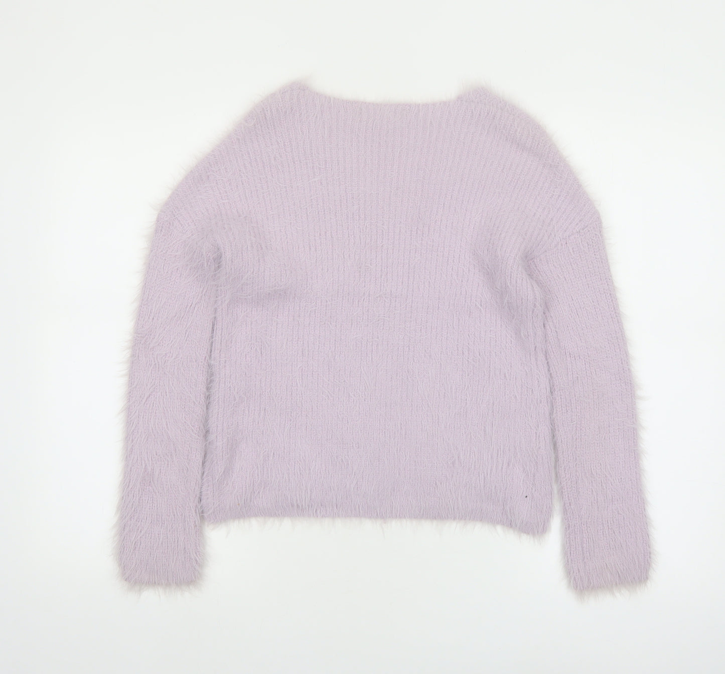 Atmosphere Women Lilac V-Neck Fluffy Knit Jumper Size S 6/8