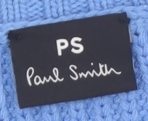 Paul Smith Women's Blue Chunky-Knit Cotton Blend Jumper Size S