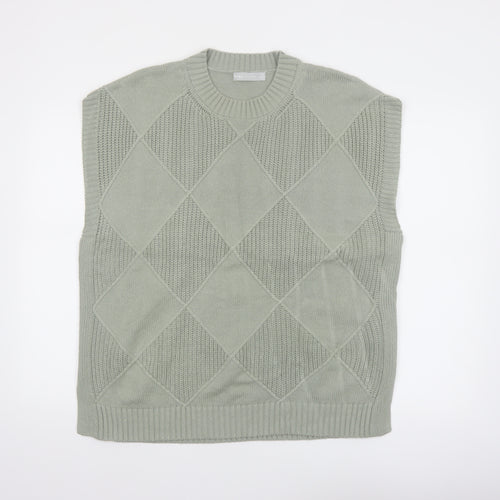 Marks and Spencer Womens Green Argyle Knit Sleeveless Vest M
