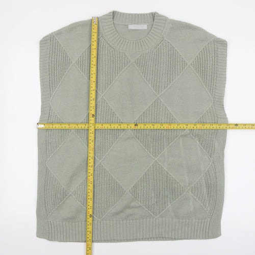 Marks and Spencer Womens Green Argyle Knit Sleeveless Vest M