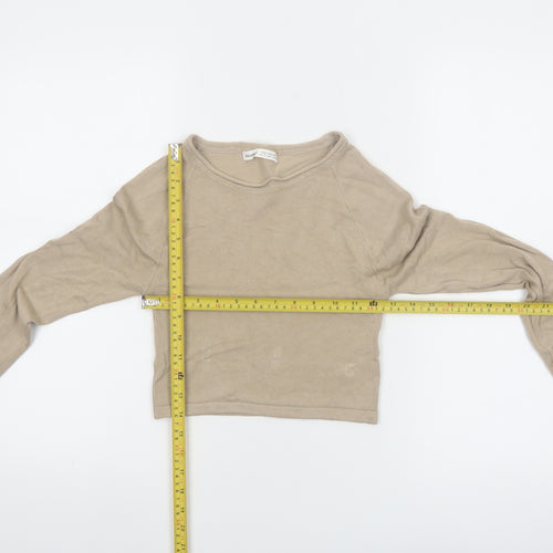 Pull & Bear Women’s Beige Slim Fit Long Sleeve Pullover Jumper Size 8