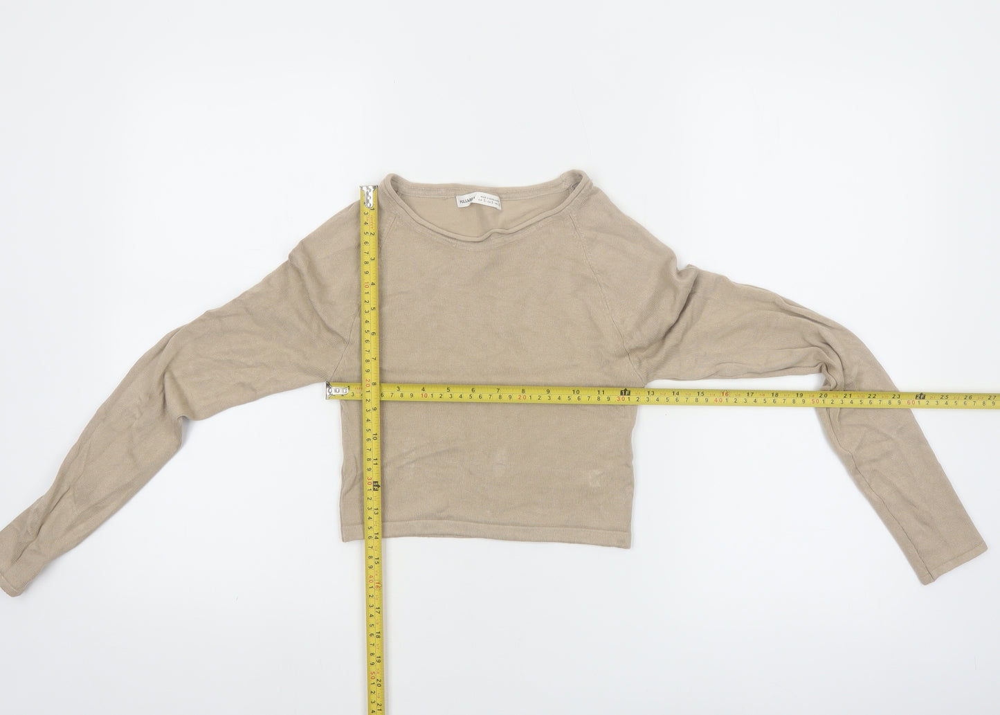 Pull & Bear Women’s Beige Slim Fit Long Sleeve Pullover Jumper Size 8