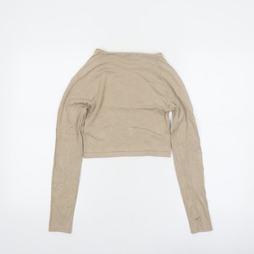 Pull & Bear Women’s Beige Slim Fit Long Sleeve Pullover Jumper Size 8