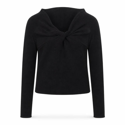 Brave Soul Women Black XS V-Neck Ribbed Knit Pullover Jumper