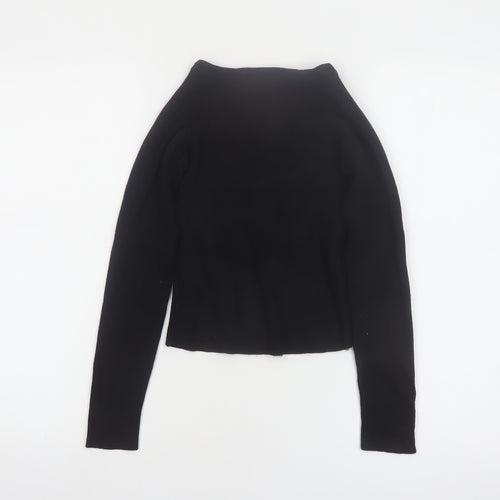 Brave Soul Women Black XS V-Neck Ribbed Knit Pullover Jumper