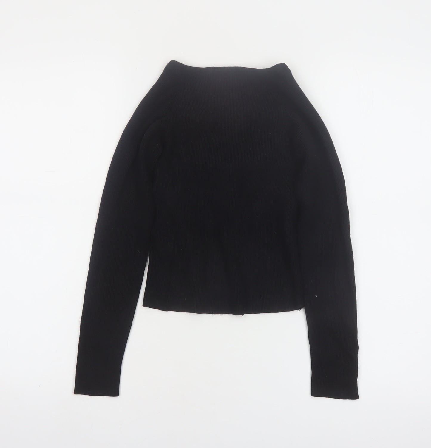 Brave Soul Women Black XS V-Neck Ribbed Knit Pullover Jumper
