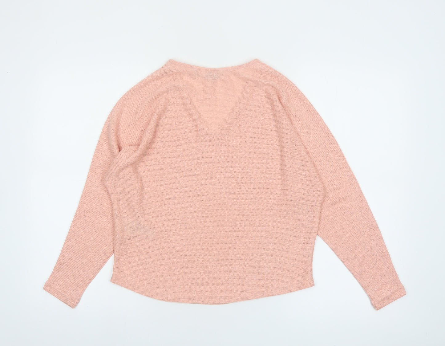 b.young Womens Pink V-Neck Relaxed Knit Jumper XS