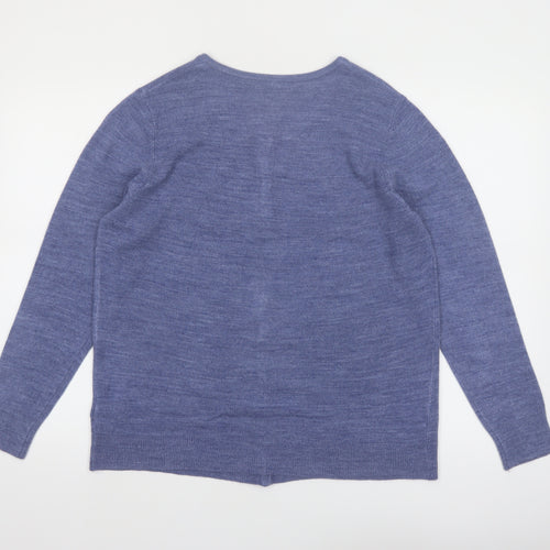Bonmarché Women's Blue Acrylic Button Cardigan Size 16