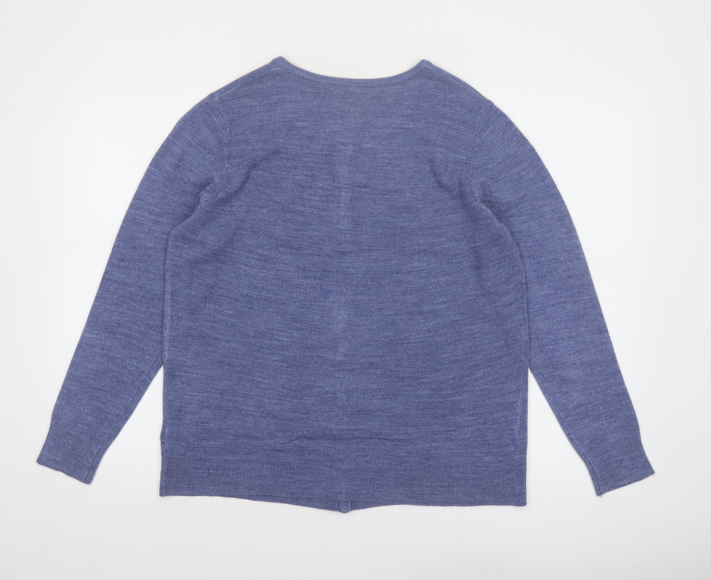 Bonmarché Women's Blue Acrylic Button Cardigan Size 16