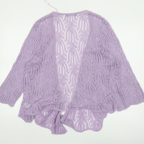 Bonmarché Women’s Purple Open-Knit Cardigan XL Lightweight