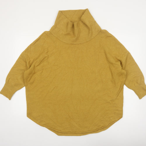 Silvian Heach Womens Mustard Roll Neck Relaxed Fit Jumper Size M