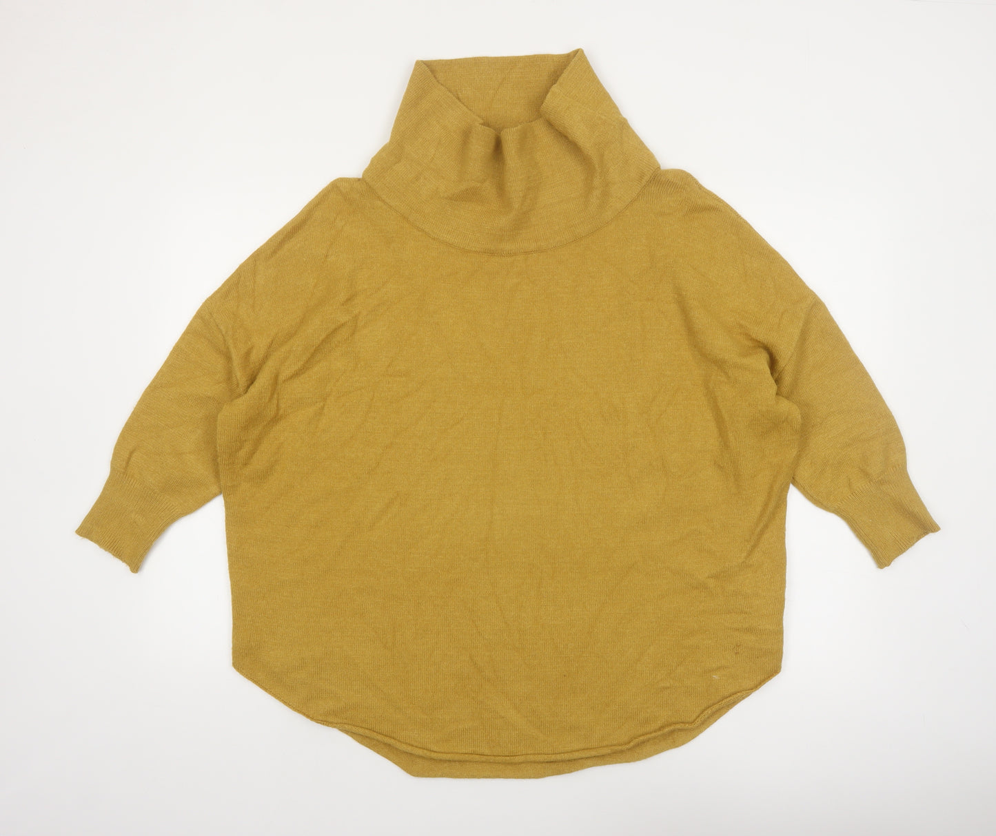 Silvian Heach Womens Mustard Roll Neck Relaxed Fit Jumper Size M