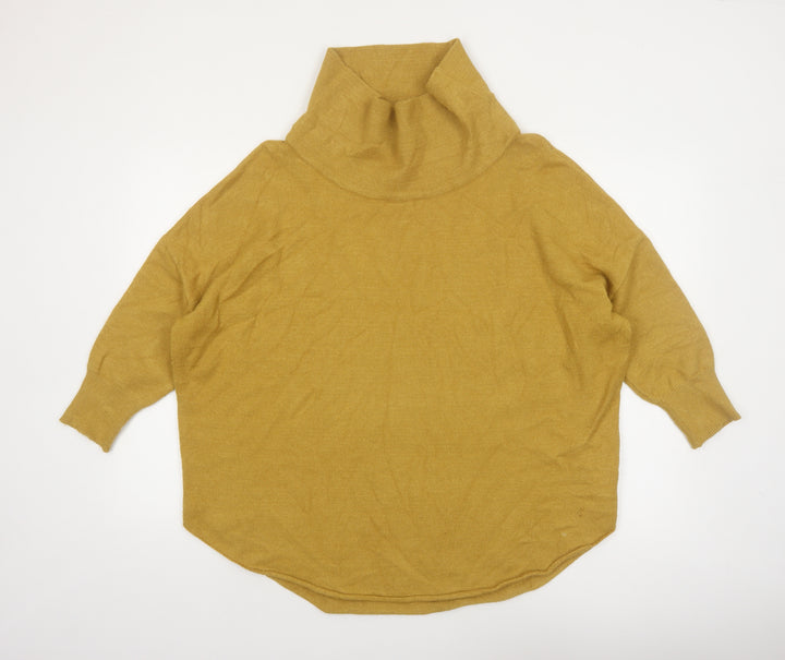 Silvian Heach Womens Mustard Roll Neck Relaxed Fit Jumper Size M