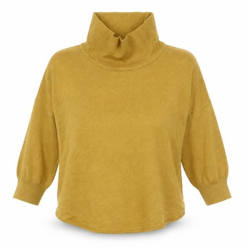Silvian Heach Womens Mustard Roll Neck Relaxed Fit Jumper Size M