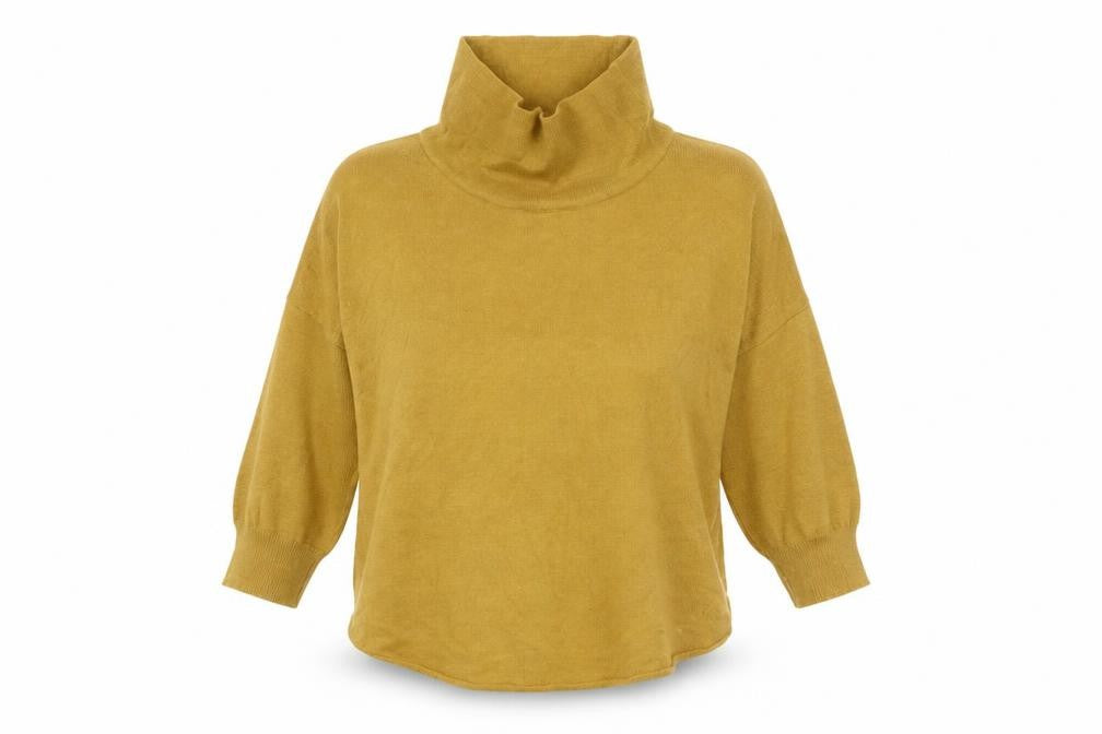 Silvian Heach Womens Mustard Roll Neck Relaxed Fit Jumper Size M