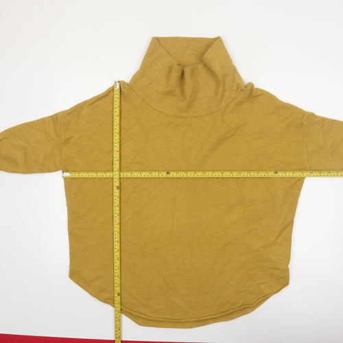 Silvian Heach Womens Mustard Roll Neck Relaxed Fit Jumper Size M