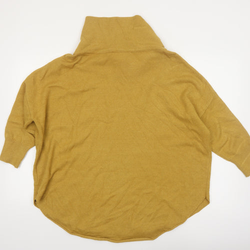 Silvian Heach Womens Mustard Roll Neck Relaxed Fit Jumper Size M