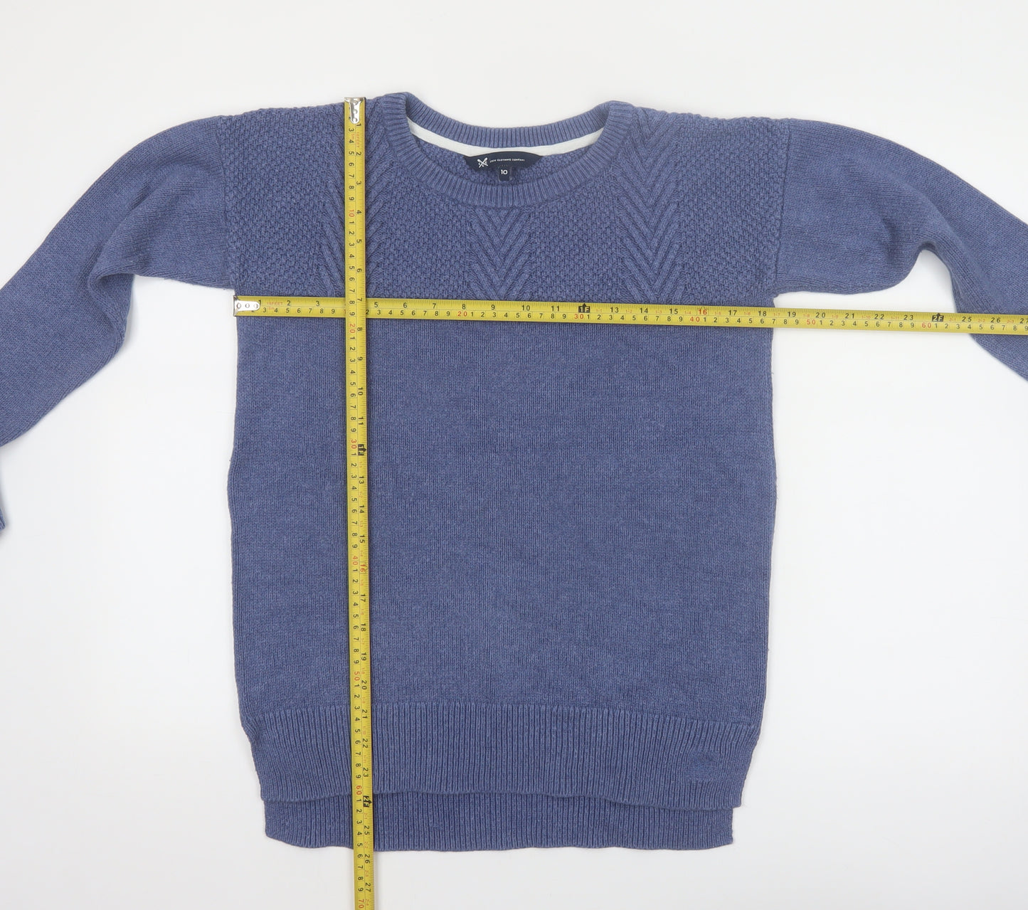 Crew Clothing Women’s Blue Cotton Wool Jumper Size 10