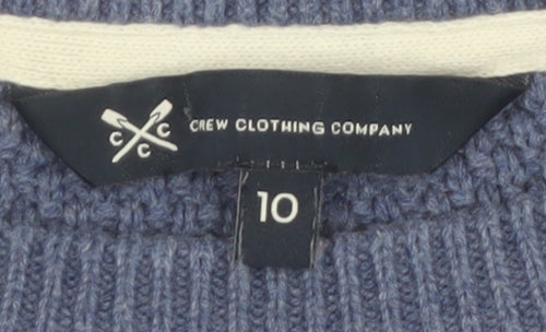 Crew Clothing Women’s Blue Cotton Wool Jumper Size 10