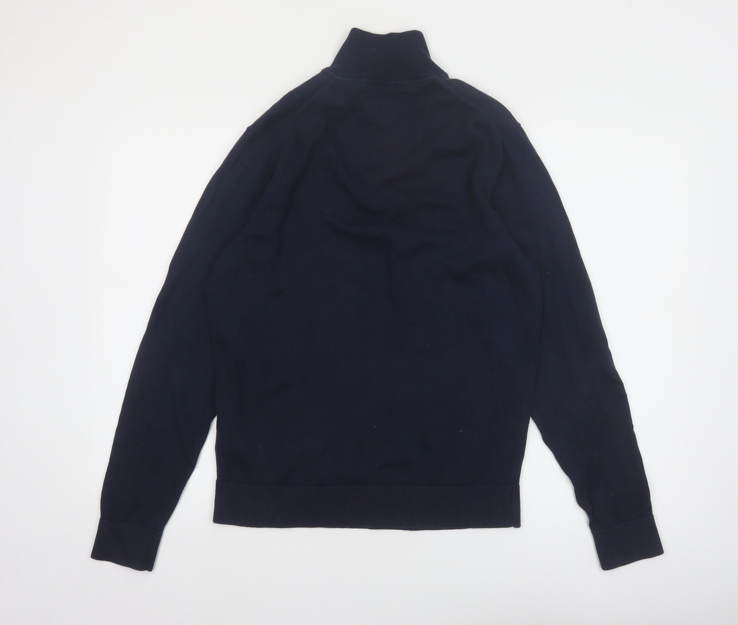 Tommy Hilfiger Mens Blue Cotton Half Zip Jumper Size M