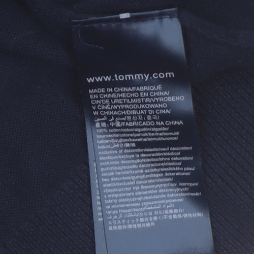 Tommy Hilfiger Mens Blue Cotton Half Zip Jumper Size M