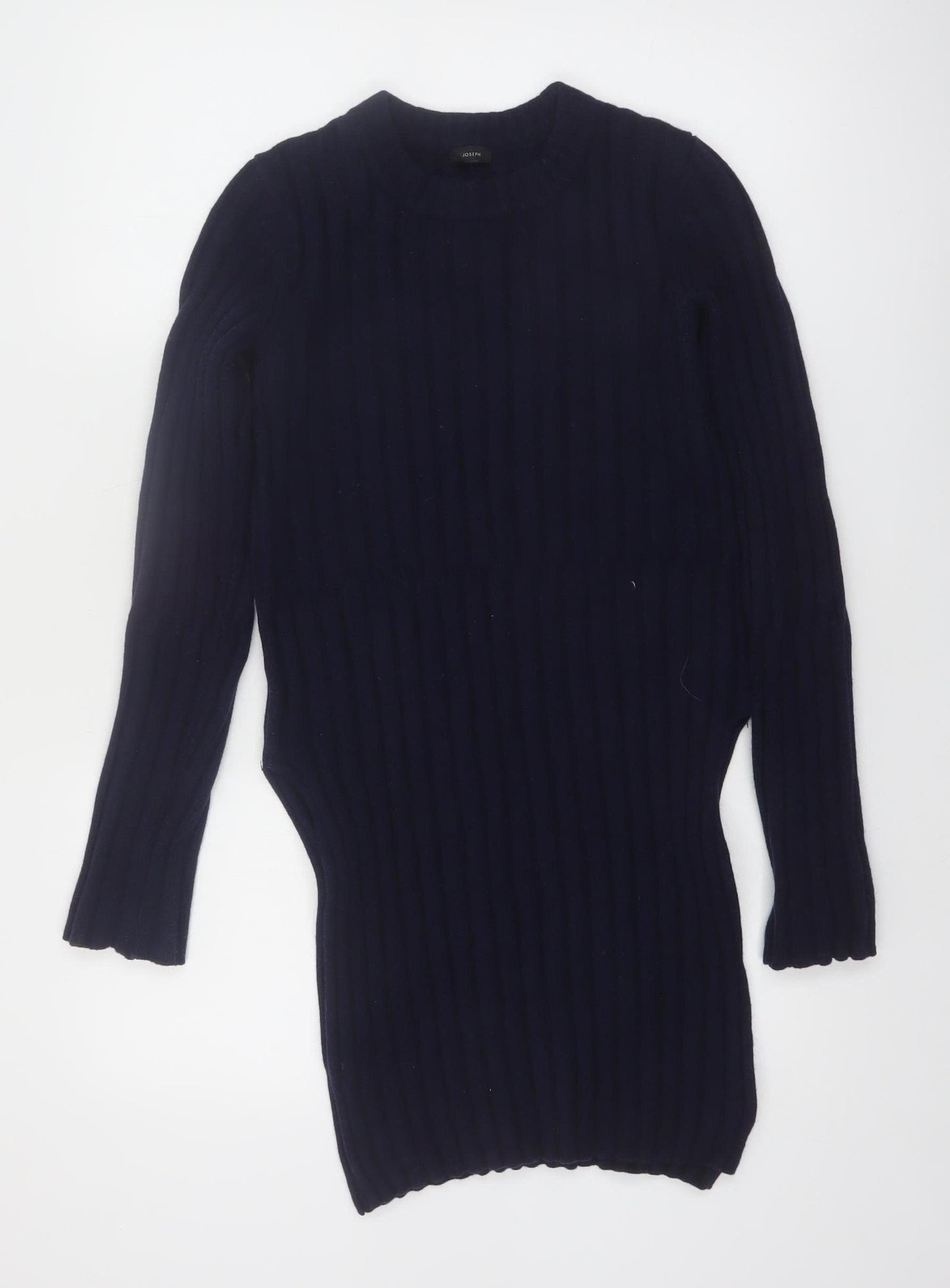 Joseph Womens Blue Wool Ribbed Tunic Jumper Size M