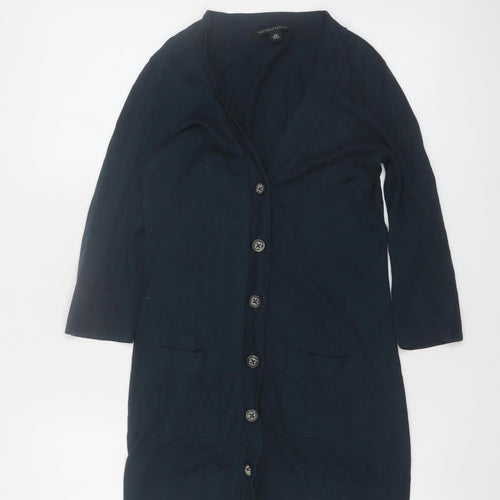 Banana Republic Women's Blue XS Cardigan V-Neck Knit Cotton Silk Cashmere
