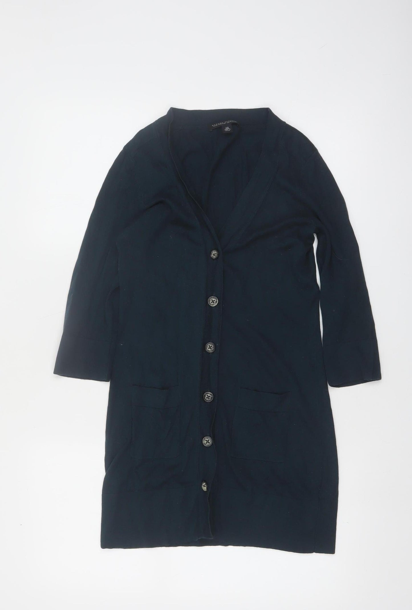 Banana Republic Women's Blue XS Cardigan V-Neck Knit Cotton Silk Cashmere