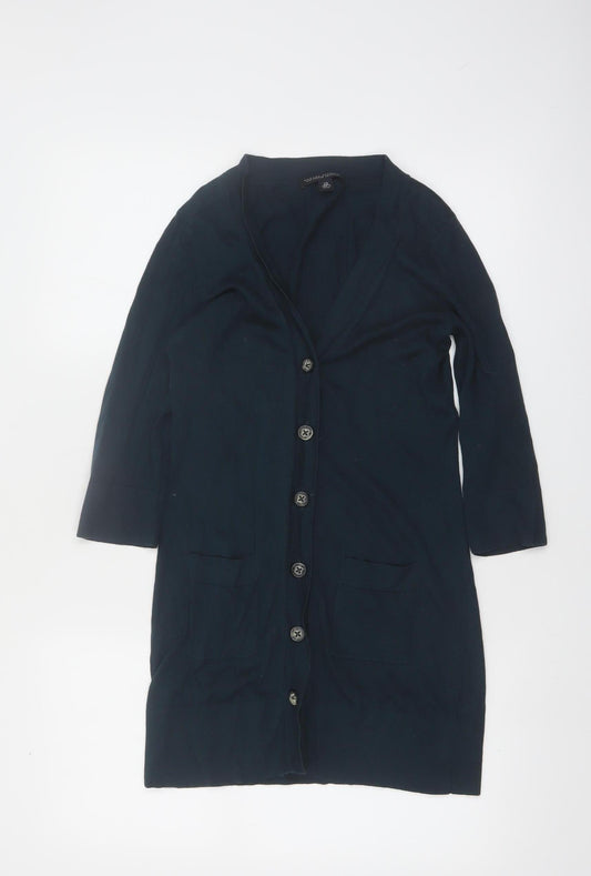 Banana Republic Women's Blue XS Cardigan V-Neck Knit Cotton Silk Cashmere