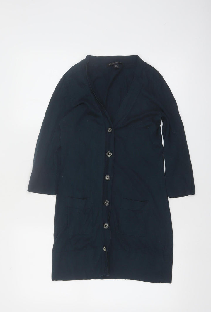 Banana Republic Women's Blue XS Cardigan V-Neck Knit Cotton Silk Cashmere