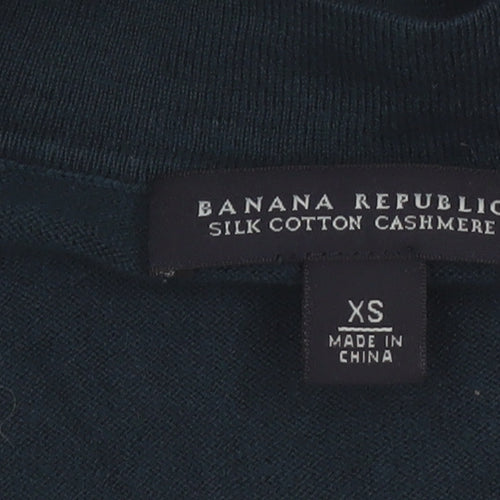 Banana Republic Women's Blue XS Cardigan V-Neck Knit Cotton Silk Cashmere