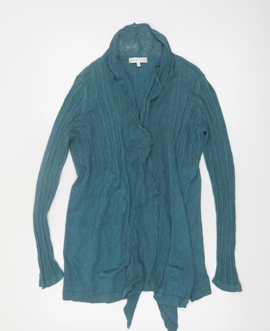 Rocha John Rocha Women Teal Cardigan Size 18 Cotton Blend Knitwear