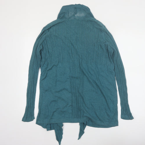Rocha John Rocha Women Teal Cardigan Size 18 Cotton Blend Knitwear