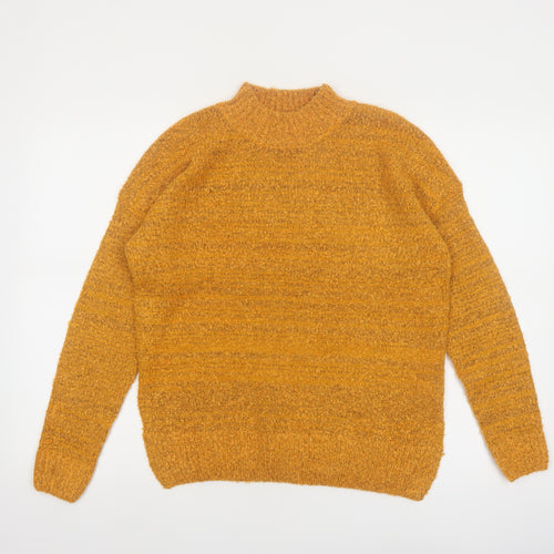 Wednesday's Girl Women's Yellow Mock Neck Knit Jumper XS