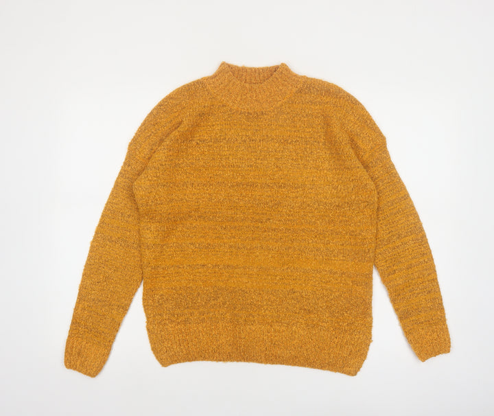 Wednesday's Girl Women's Yellow Mock Neck Knit Jumper XS
